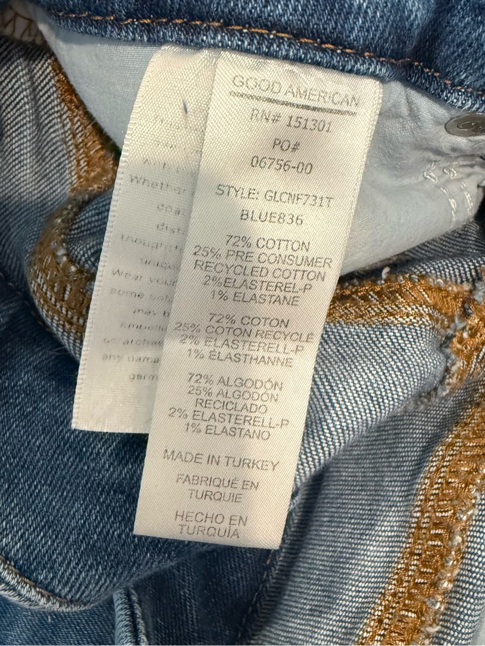 Good American 8/29 Classic Mid-Blue Distressed Women’s Jeans - Picture 5 of 7